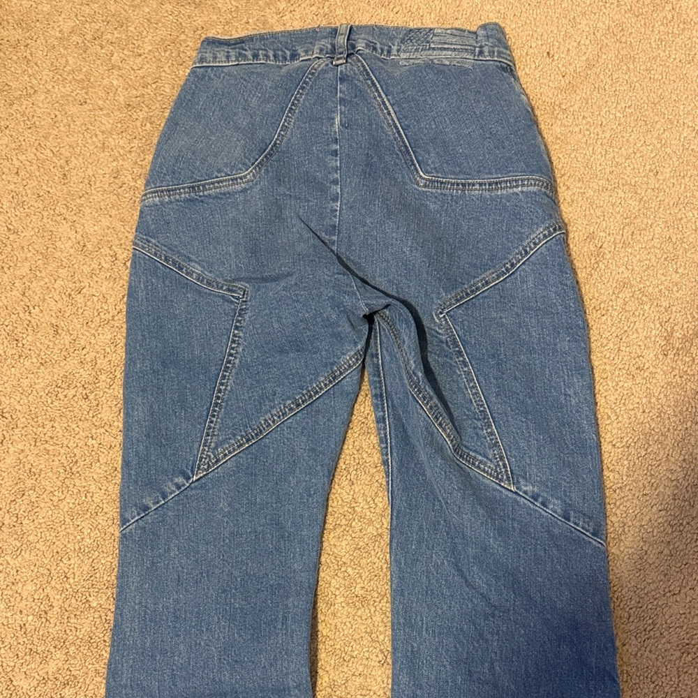 Revice Denim Medium Wash High Rise Star Stitch Back Flare Jeans Size 25 - Picture 6 of 11
